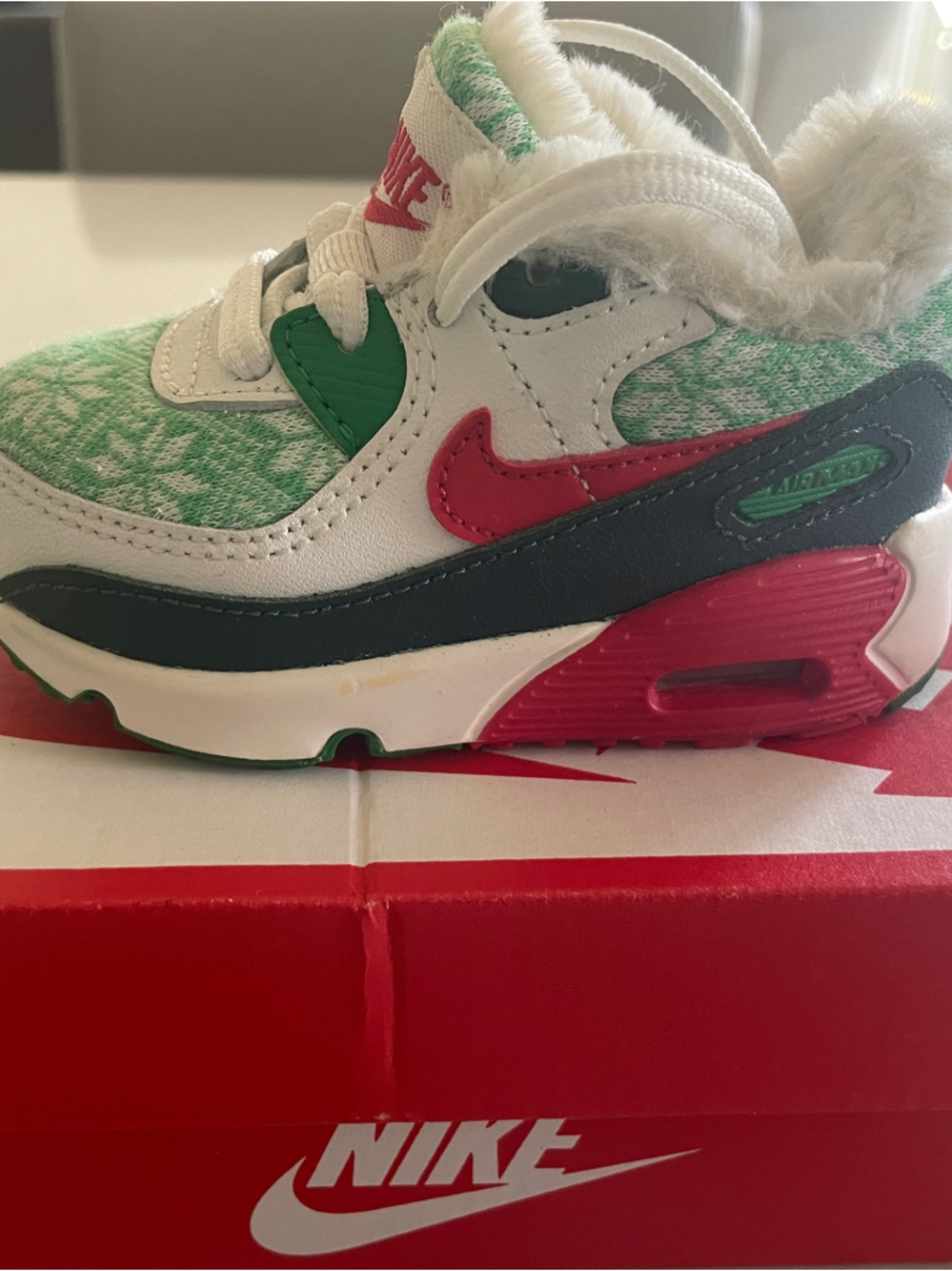 Nike Kids Green, Red & Black Cozy Lined Sneaker